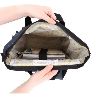 Sacoche Vélo 14L Convertible En Sac à Dos - Hapo-G Imperméable, Fixation Porte-bagages, Bandes Réfléchissantes