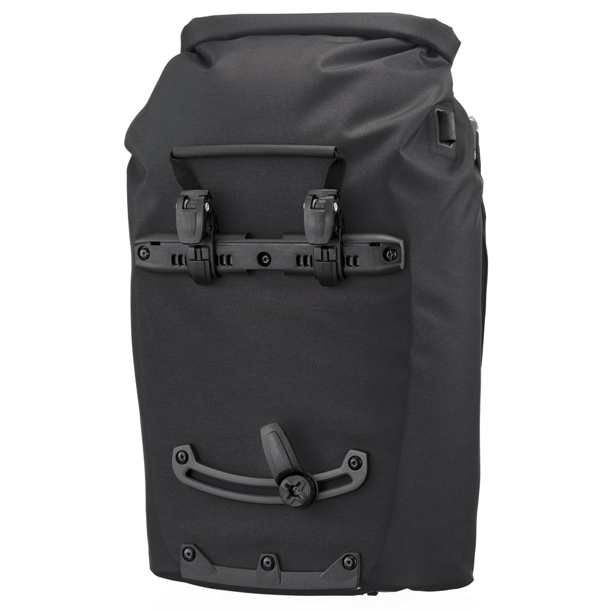 Sac à dos Ortlieb Vario Lite convertible en sacoche vélo noir avec rabattable réversible en Powernet