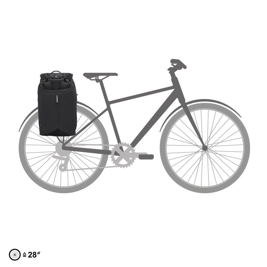 Sac à dos Ortlieb Vario Lite convertible en sacoche vélo noir et innovant