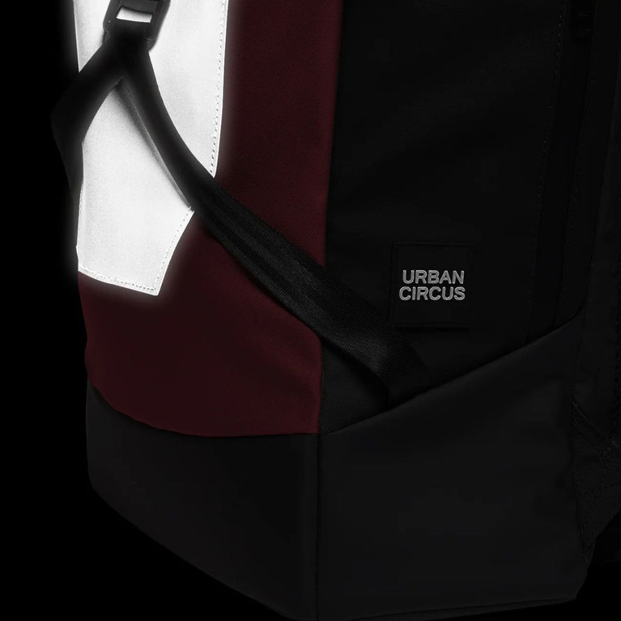 Sac à dos vélo urbain réfléchissant et imperméable UCRR Urban Circus noir et rouge
