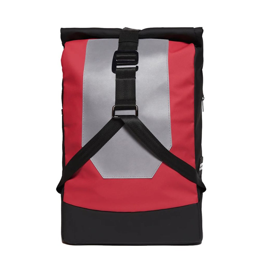 Sac à dos vélo réfléchissant et imperméable UCRR Urban Circus noir et rouge