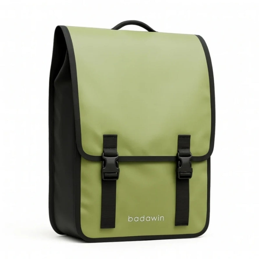 Sac a dos convertible Badawin Moh 25 L vert et noir, parfait pour cyclistes urbains