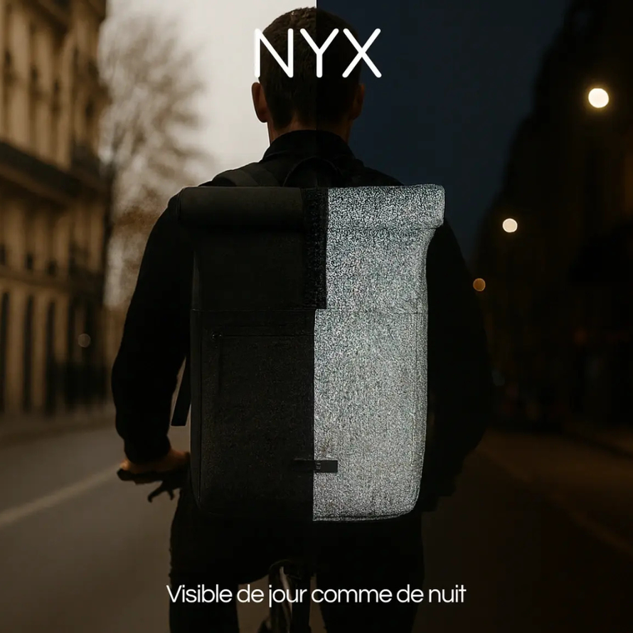 Sac à dos vélo réfléchissant convertible en sacoche Badawin Nyx 28 L