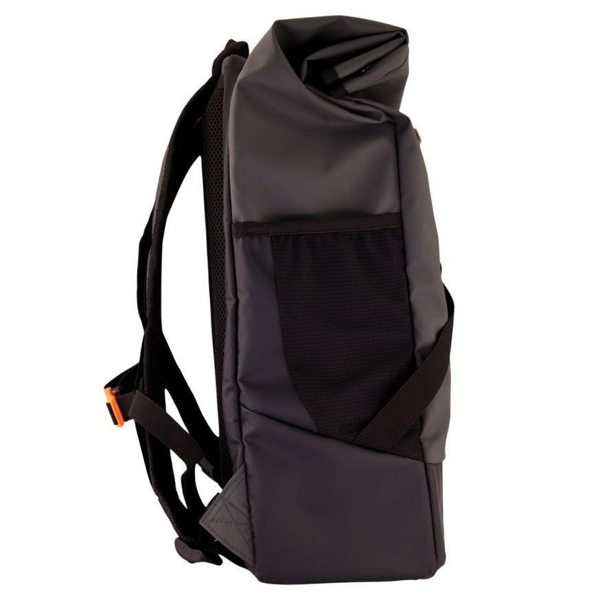 Sac à dos vélo Urban Circus gris avec poche latérale en mesh, conçu pour les déplacements urbains et le vélotaf