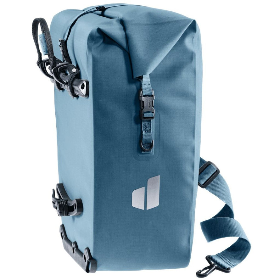 Sacoche arriere velo Deuter Visby bleu gris, imperméable et pratique pour cyclistes urbains exigeants