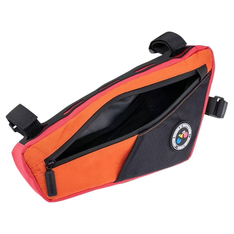Sacoche cadre vélo 2L Contec Urban Nomad 2.0 rouge noir orange, pratique et robuste pour cyclistes urbains