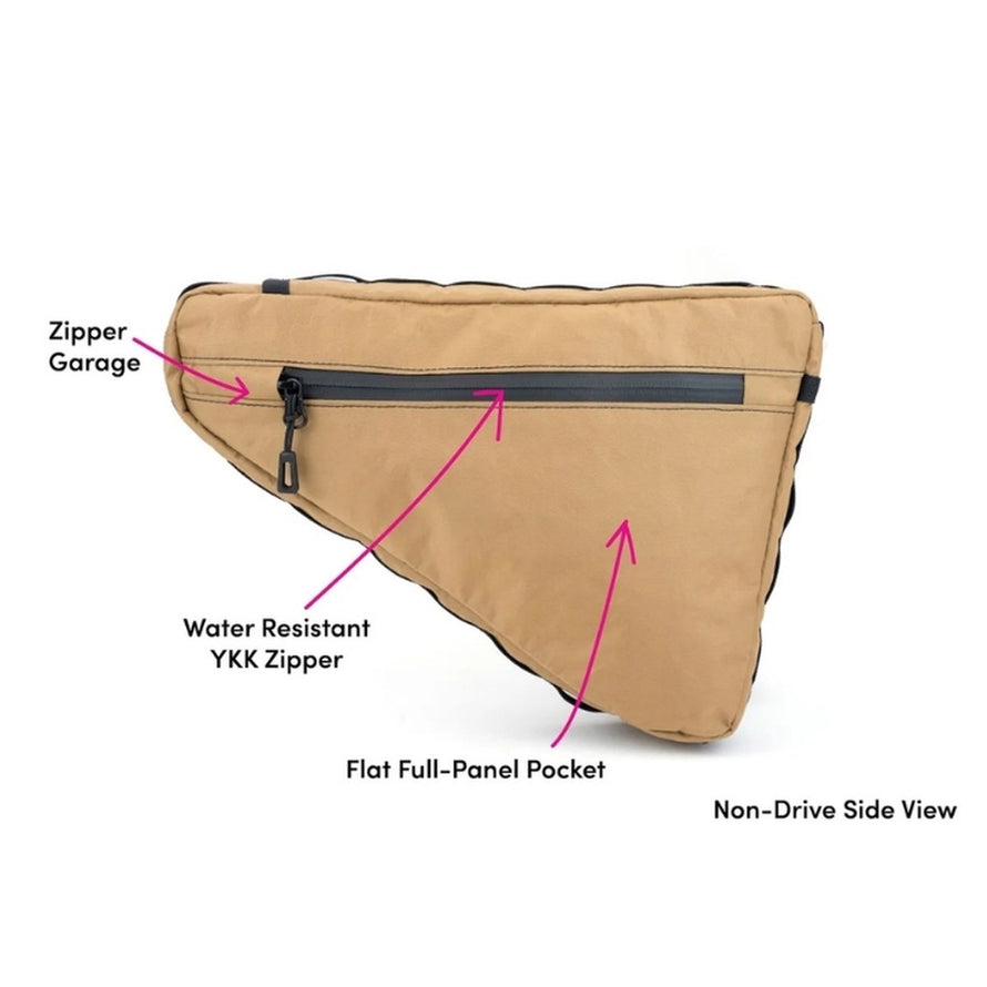Sacoche de cadre vélo Giddy Up Wedge Swift Industries 3,3L beige, résistante à l'eau et pratique pour cyclotourisme
