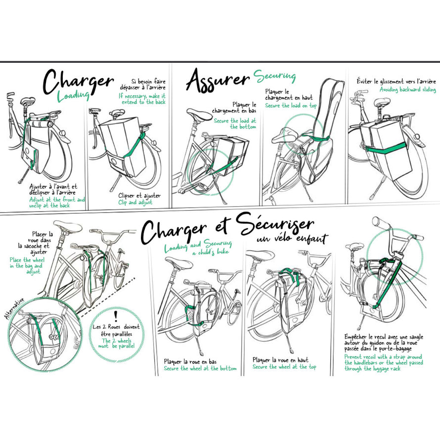 Bakkie Sac de transport sur vélo avec sacoche imperméable 15 L Rot 15L