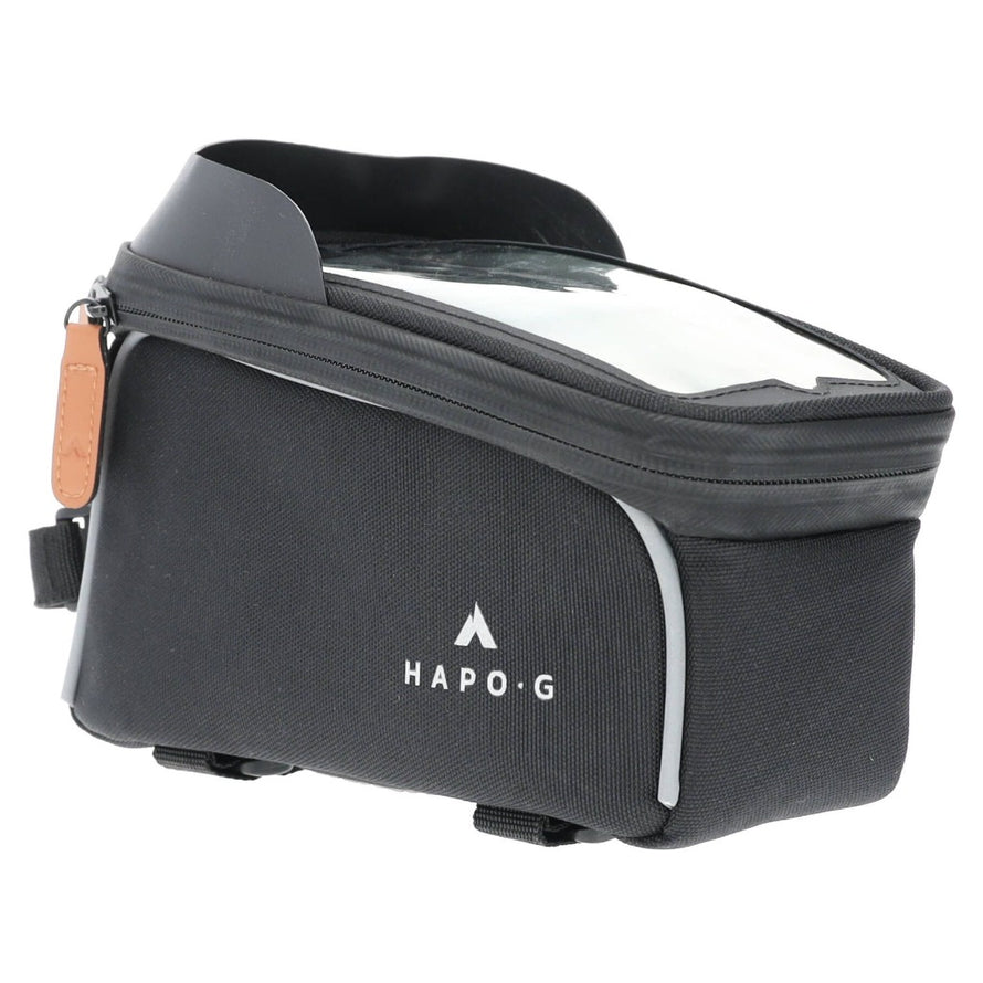 sacoche de cadre pour smartphone avec pare soleil Hapo-G noire