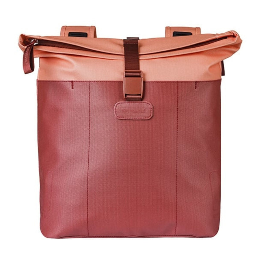 Sacoche double vélo Basil Vive 35L rose clair étanche, pratique et résistante pour porte-bagages