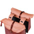 Sacoche double Basil Vive 35L étanche rose pour porte-bagages, idéale pour le transport sécurisé à vélo