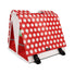 Sacoche double Clarijs Bike Bag 46L étanche rouge à pois blancs, idéale pour vélo et transport sécurisé