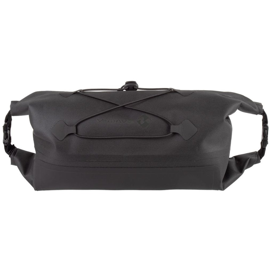 vue avant de la sacoche de guidon m-wave rough ride ii avec fermeture roll-top