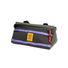 Sacoche de guidon vélo Topo Designs Bike Bag 3L noire avec liserés violets et fermeture éclair rouge