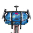 Sacoche vélo guidon 12L Zeitgeist Swift Industries bleu avec sangles noires et logo rose vif