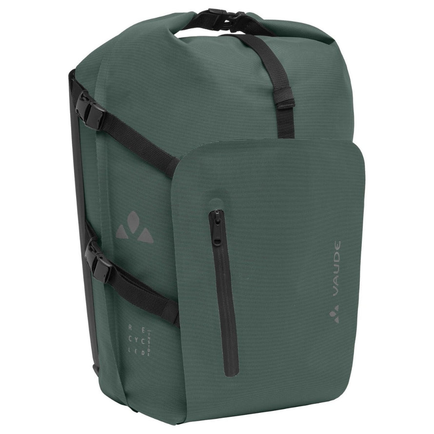 Sacoche de velo Vaude Free Cargo verte, robuste et imperméable pour un transport velo pratique et protege