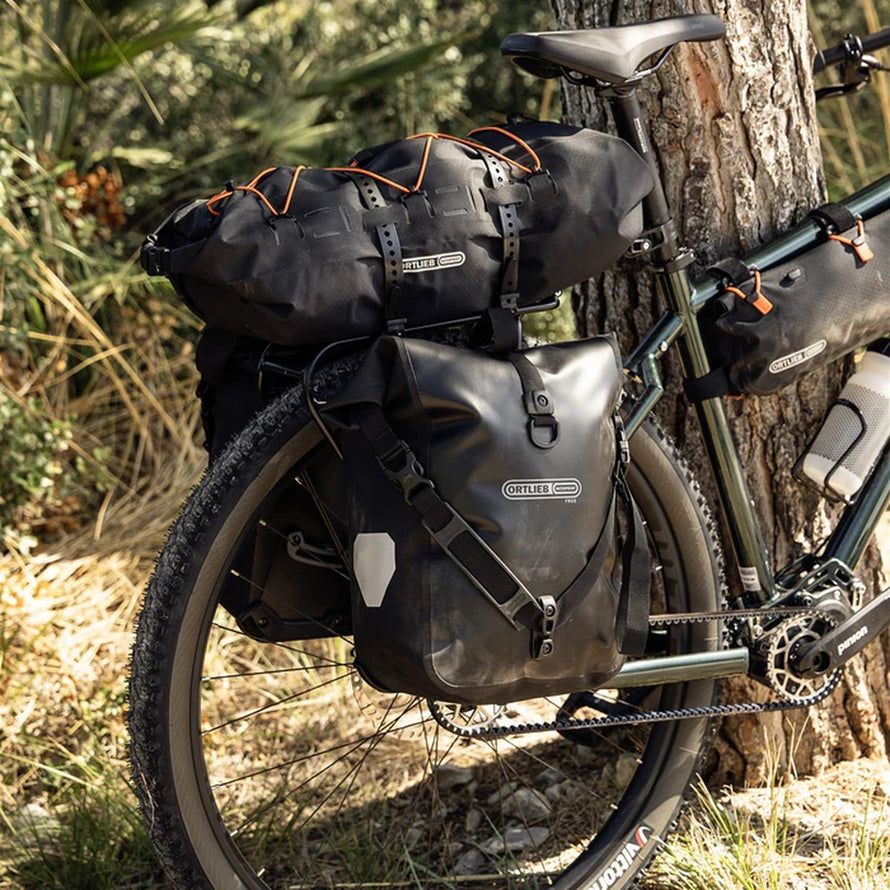 Sacoches arriere Ortlieb Back Roller Free 2x20L noir mat, etanches et resistantes pour longues sorties a velo