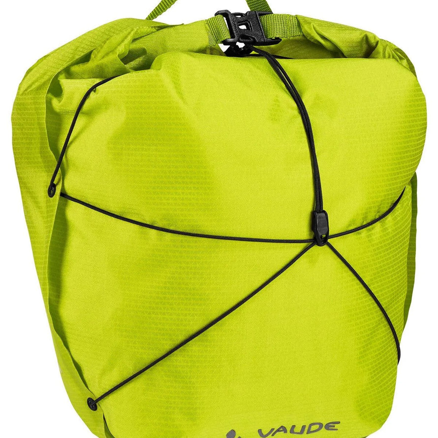 Sacoches avant Vaude Aqua Front Light 2 x 11L résistantes et étanches pour vélo en vert