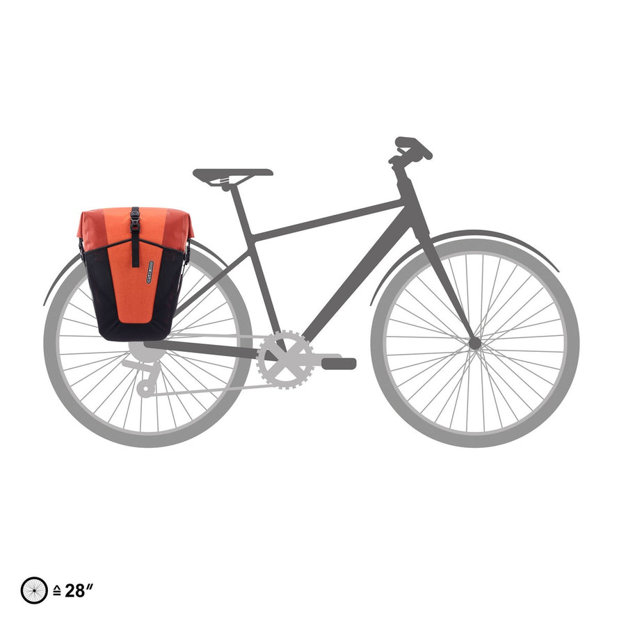 Sacoches arriere Ortlieb Back Roller Pro Plus 2 x 35L orange avec fixation rapide et etanche pour velo 28 pouces
