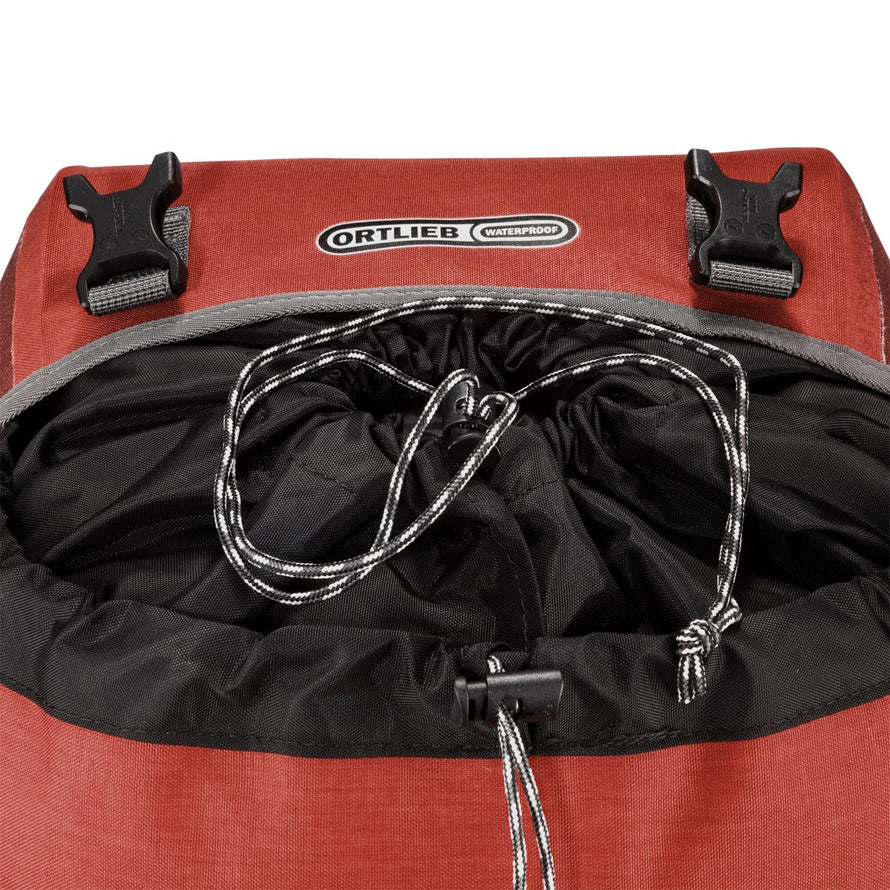 Sacoches arriere Ortlieb Bike Packer Plus 2 x 21L couleur rouille avec fermeture cordon et systeme etanche