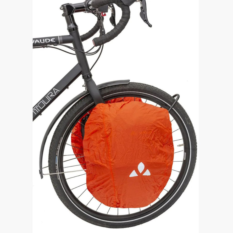 Sacoches cyclotourisme vélo sur porte bagage avant Vaude OnTour Front housse de pluie