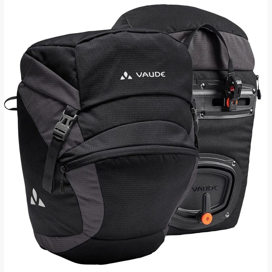 Sacoches cyclotourisme vélo sur porte bagage avant Vaude OnTour Front noires