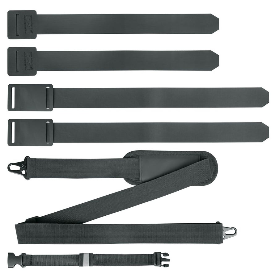 Sangles velcro et bandoulière fournies avec la sacoche vélo SKS Infinity Urban Trunkbag XL
