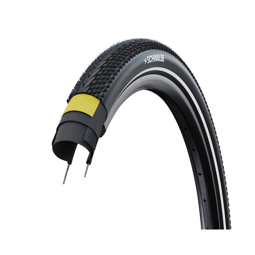 Pneu Schwalbe Marathon Almotion PRO V-Guard 700x28 tubeless ready offrant robustesse et excellente adhérence pour vélo urbain et route