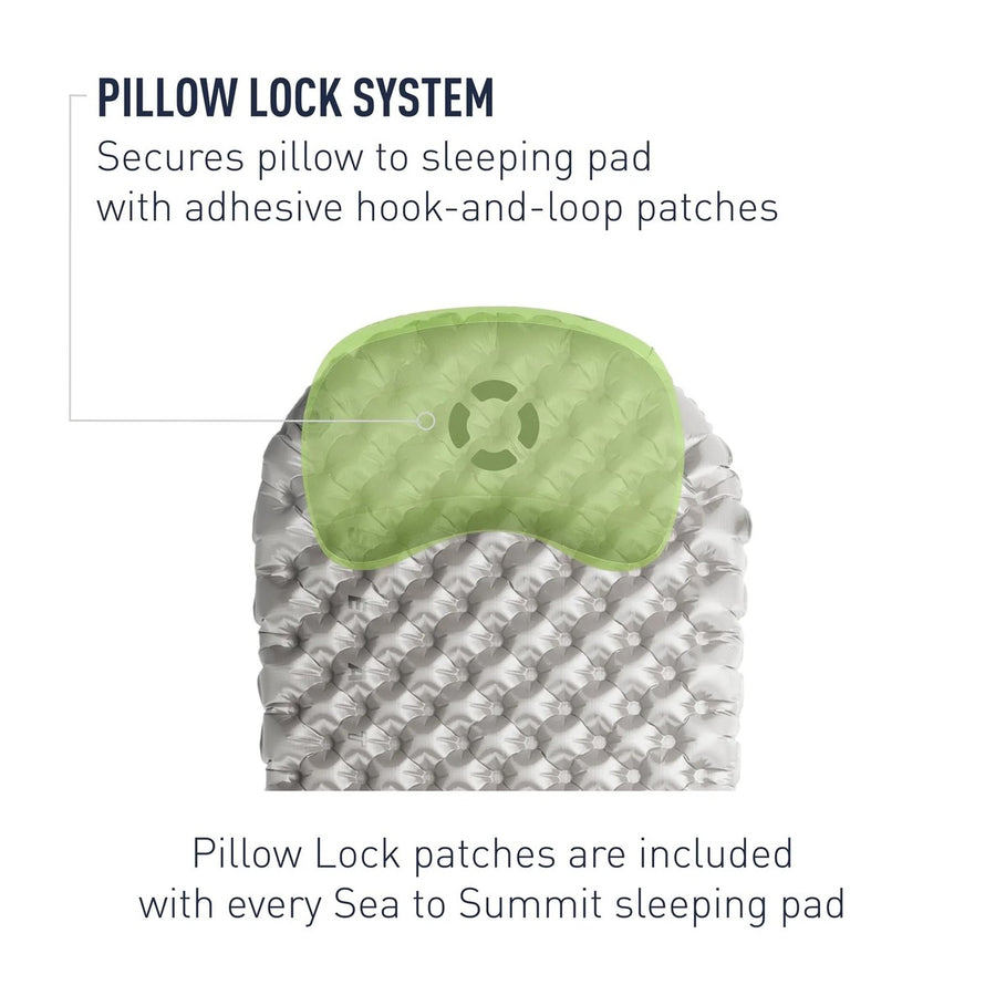 Oreiller gonflable Sea To Summit Aeros Premium Regular avec systeme pillow lock pour fixation sur tapis de sol