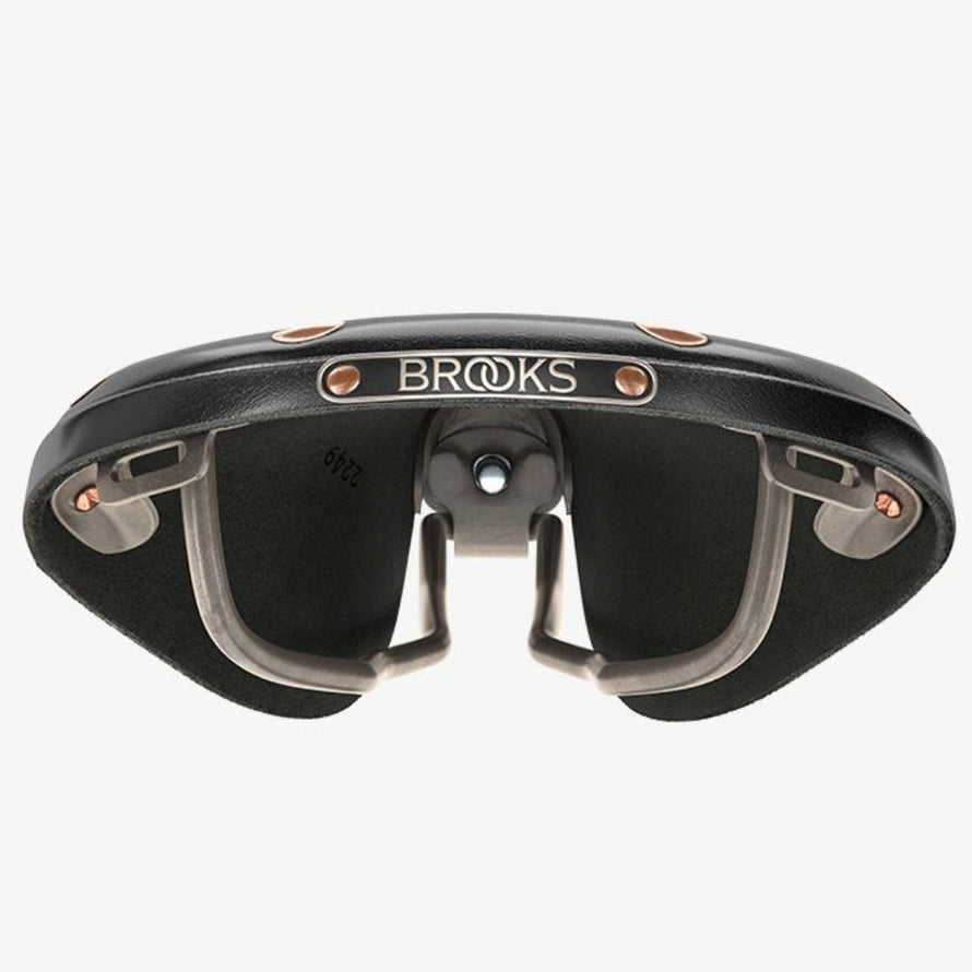 Selle vélo en cuir Brooks B17 special titanium noire vue de l'arrière