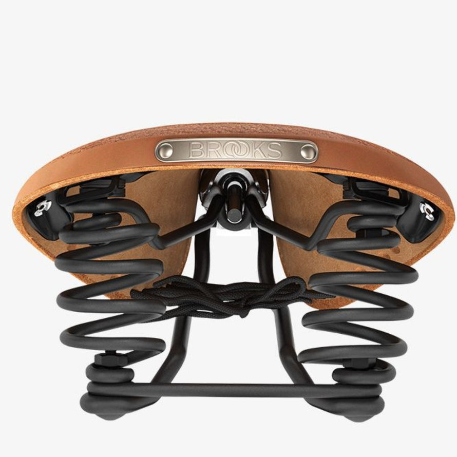 selle de vélo Flyer Softened Brooks Dark Tan vue de derrière