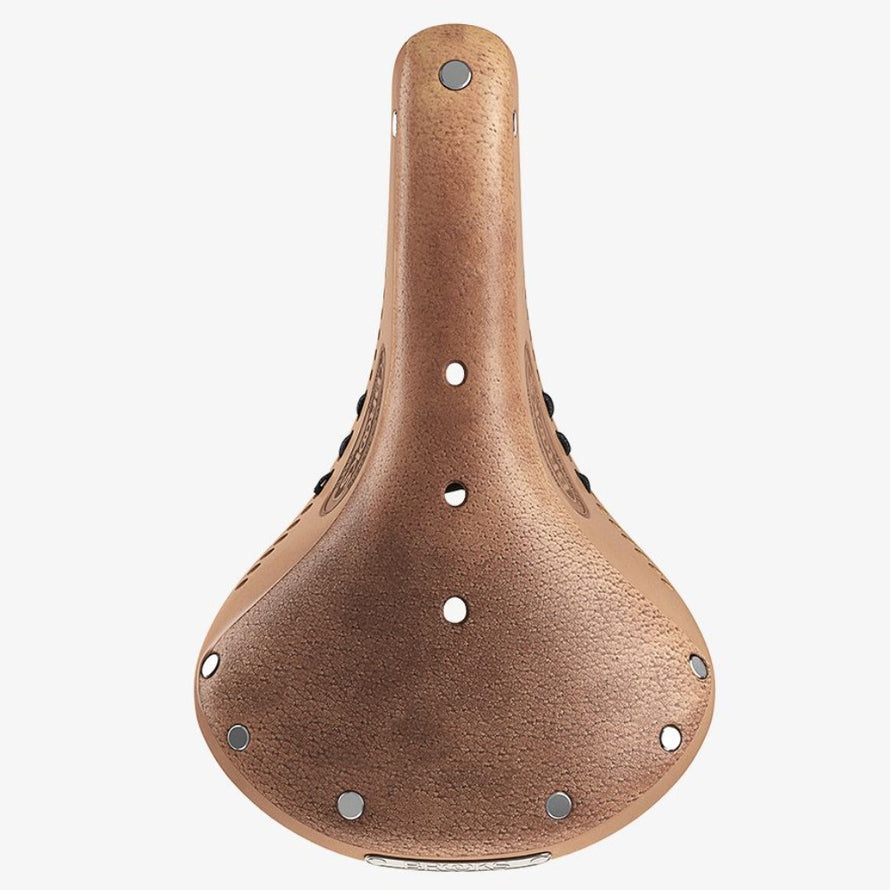 selle de vélo Flyer Softened Brooks Dark Tan vue de dessus