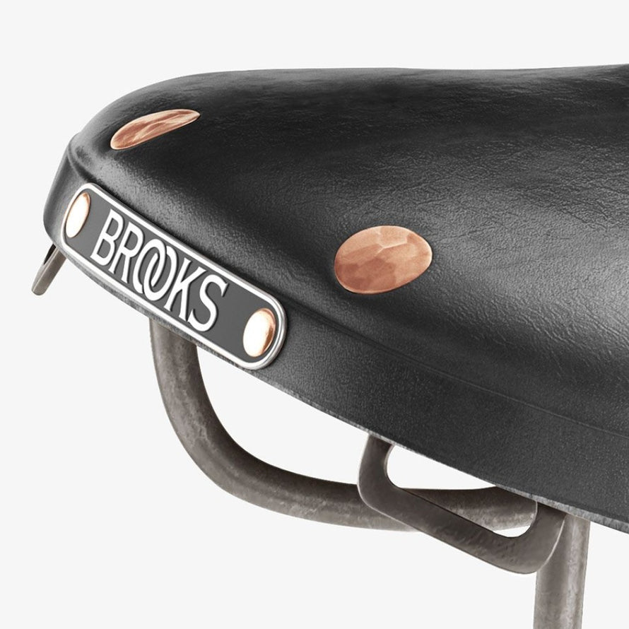 Selle vélo en cuir Brooks B17 special titanium noire vue de la plaque arrière