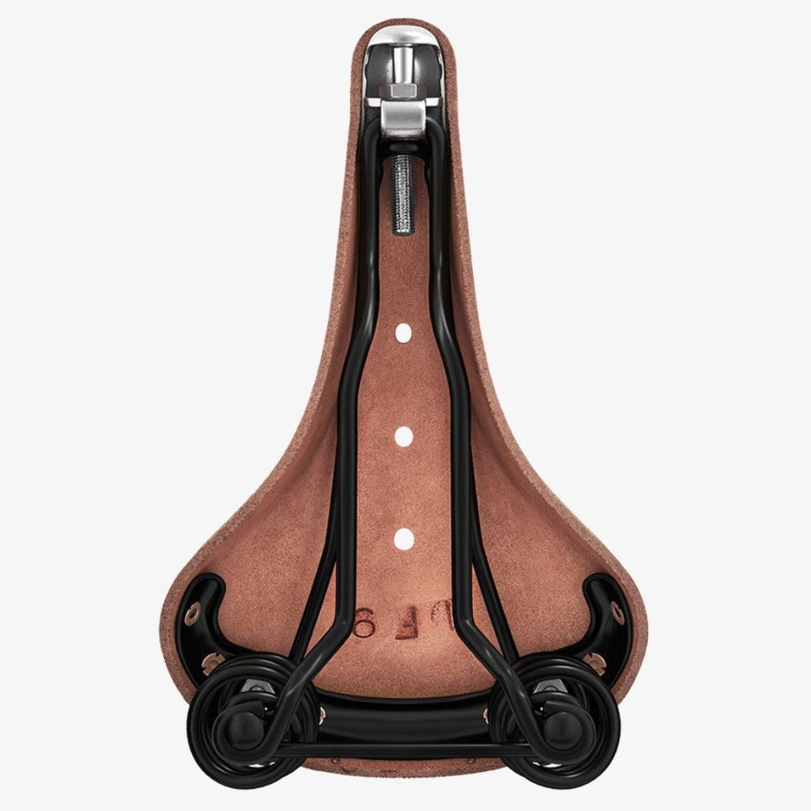 selle de vélo en cuir Flyer spécial Brooks antic brown vue du dessous