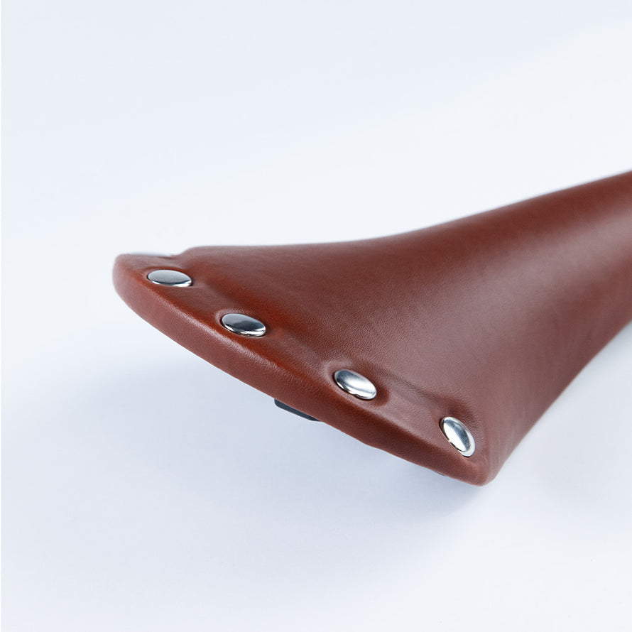 fahrradhelm leder braun Fahrradsattel braunes Leder mit Chromnieten