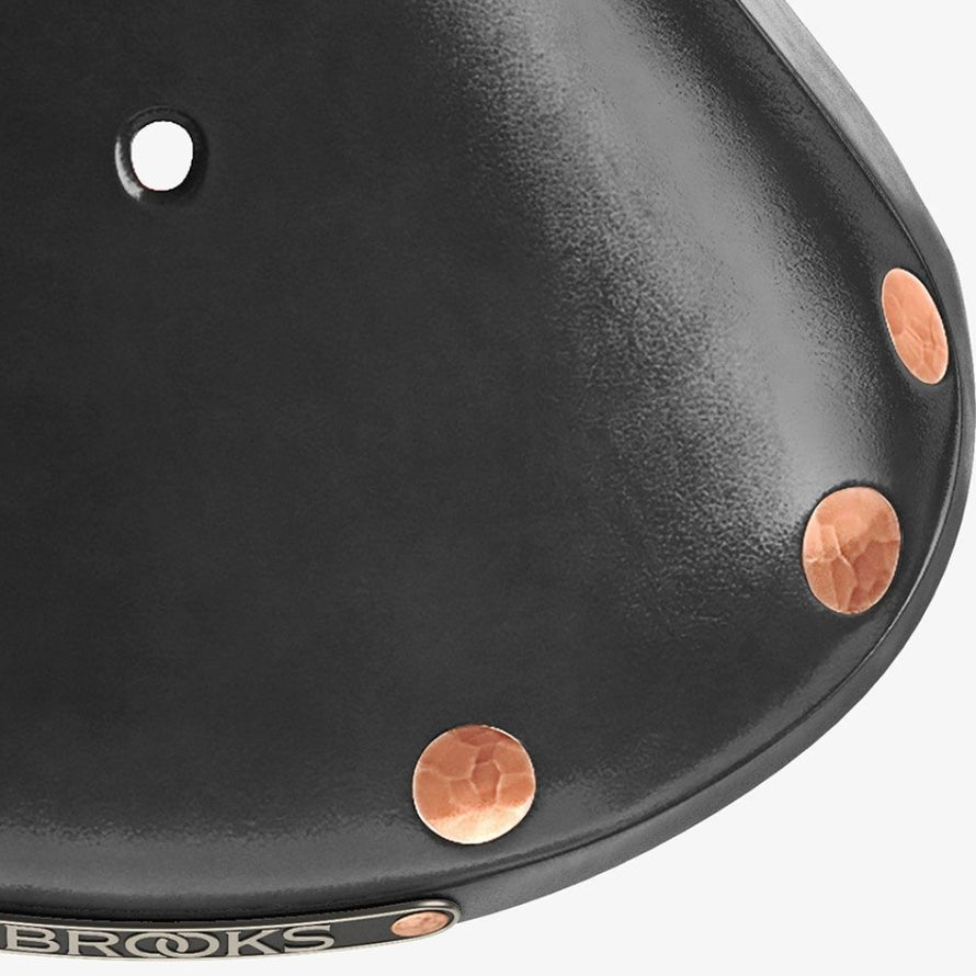 Selle vélo en cuir Brooks B17 special titanium noire vue des rivets