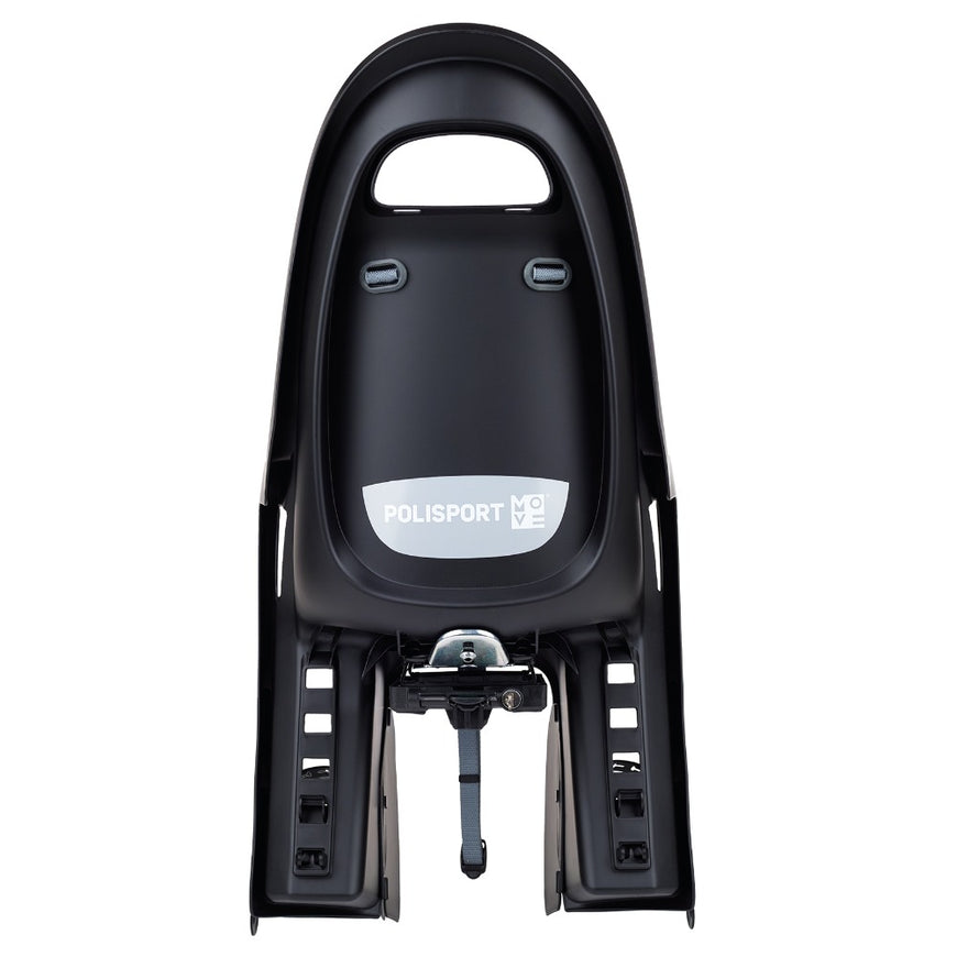 siège arrière enfant porte-bagages arrière Groovy AVS+ Polisport vue de derrière