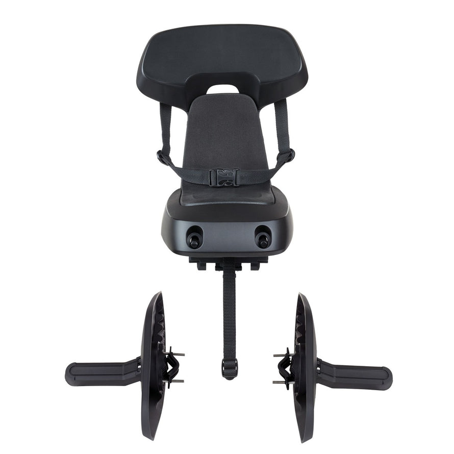 Siège enfant Polisport Guppy Junior avec fixation porte-bagage arrière MIK HD et harnais de sécurité ajustable