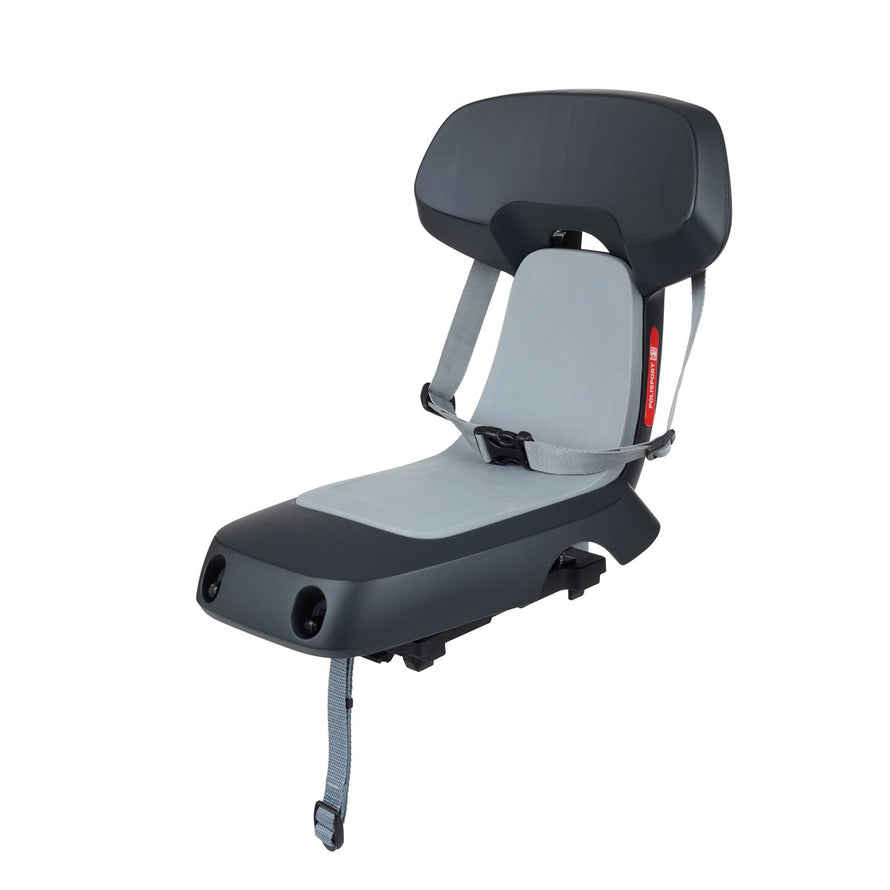 Siège enfant Polisport Guppy Junior pour porte-bagage arrière MIK HD avec sangle réglable pour sécurité optimale