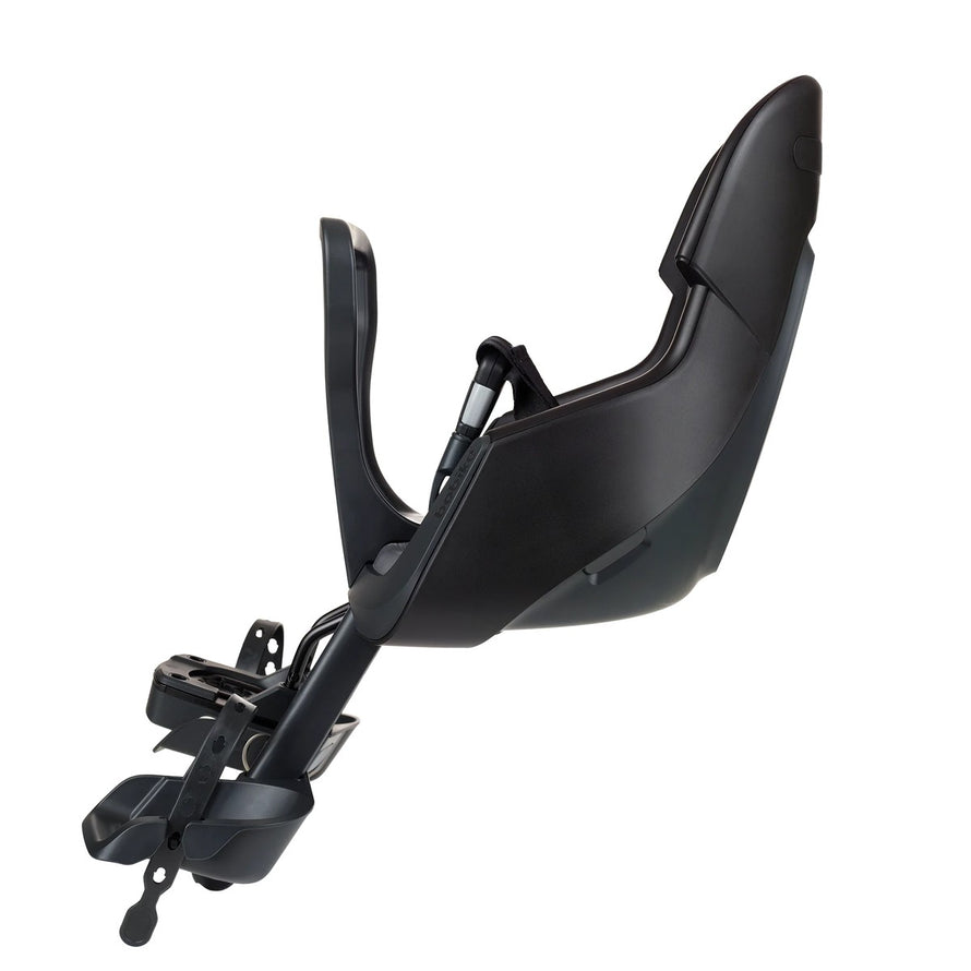 Siège vélo avant Bobike Exclusive Evolve Mini ICR noir avec design ergonomique pour enfant de 9 à 15 kg