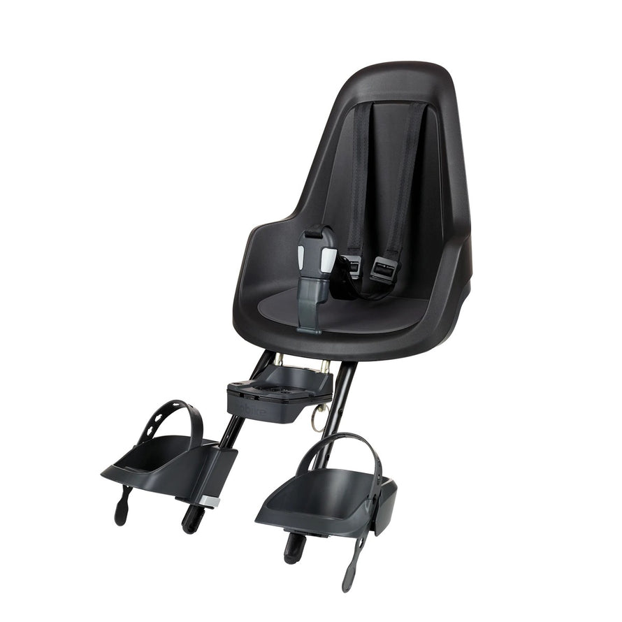 Siege velo avant Bobike GO Mini ICR noir jusqu a 15 kg avec harnais de securite ajustable