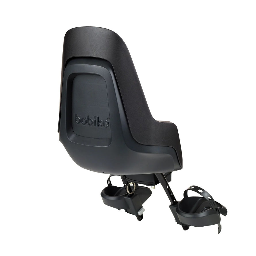 Siege velo avant Bobike GO Mini ICR noir avec repose-pieds reglables jusqu a 15 kg