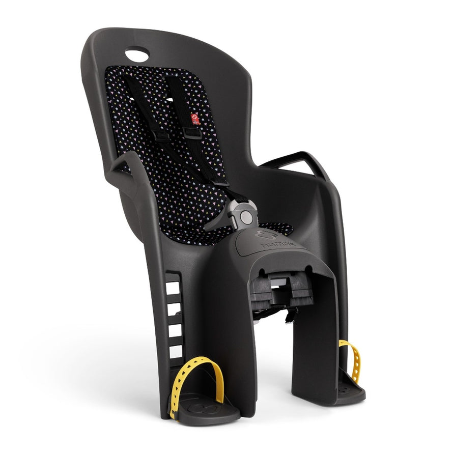 Siege velo enfant Hamax Amiga avec suspension evolutive pour porte-bagages, securite et confort garantis