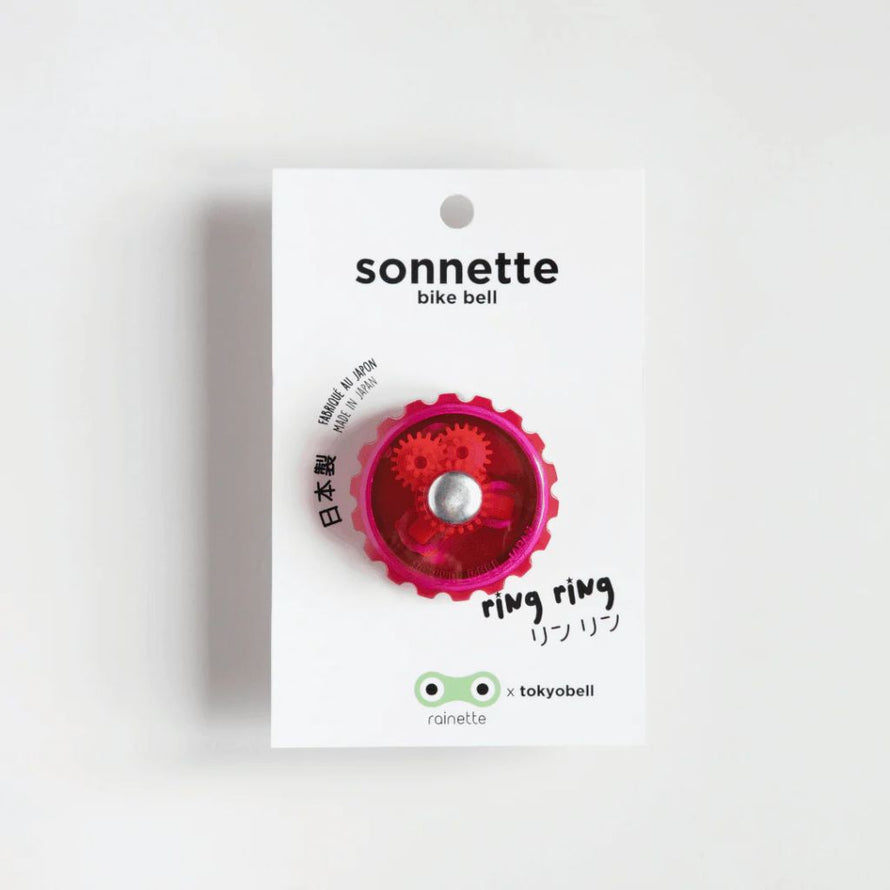 Sonnette vélo rotative avec mécanisme visible Rainette Tokyo Bell