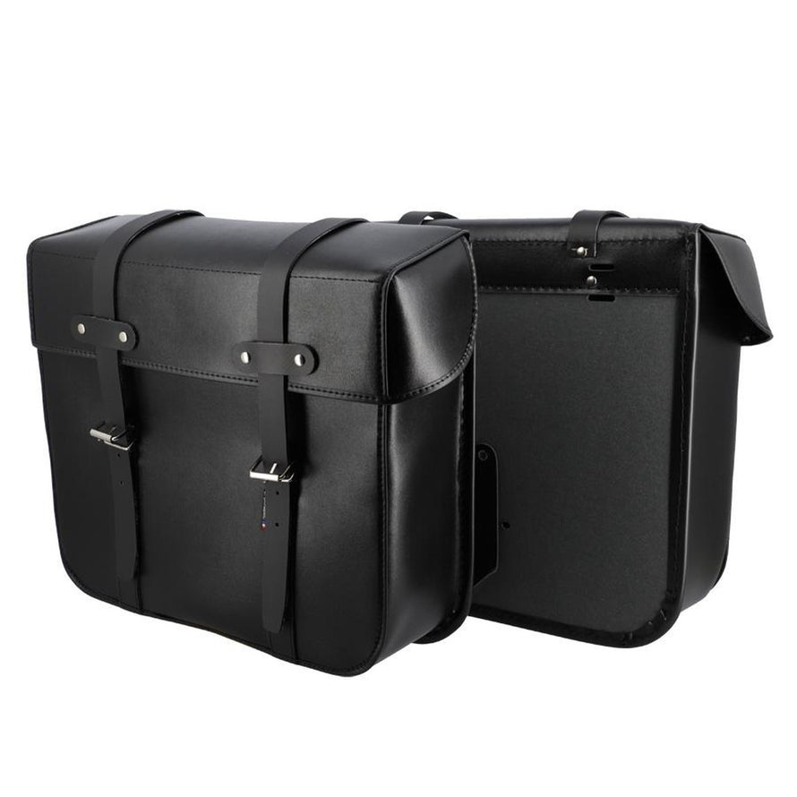 Sacoches Sporfabric vintage S15 2x15L en cuir noir pour vélo, élégantes et résistantes