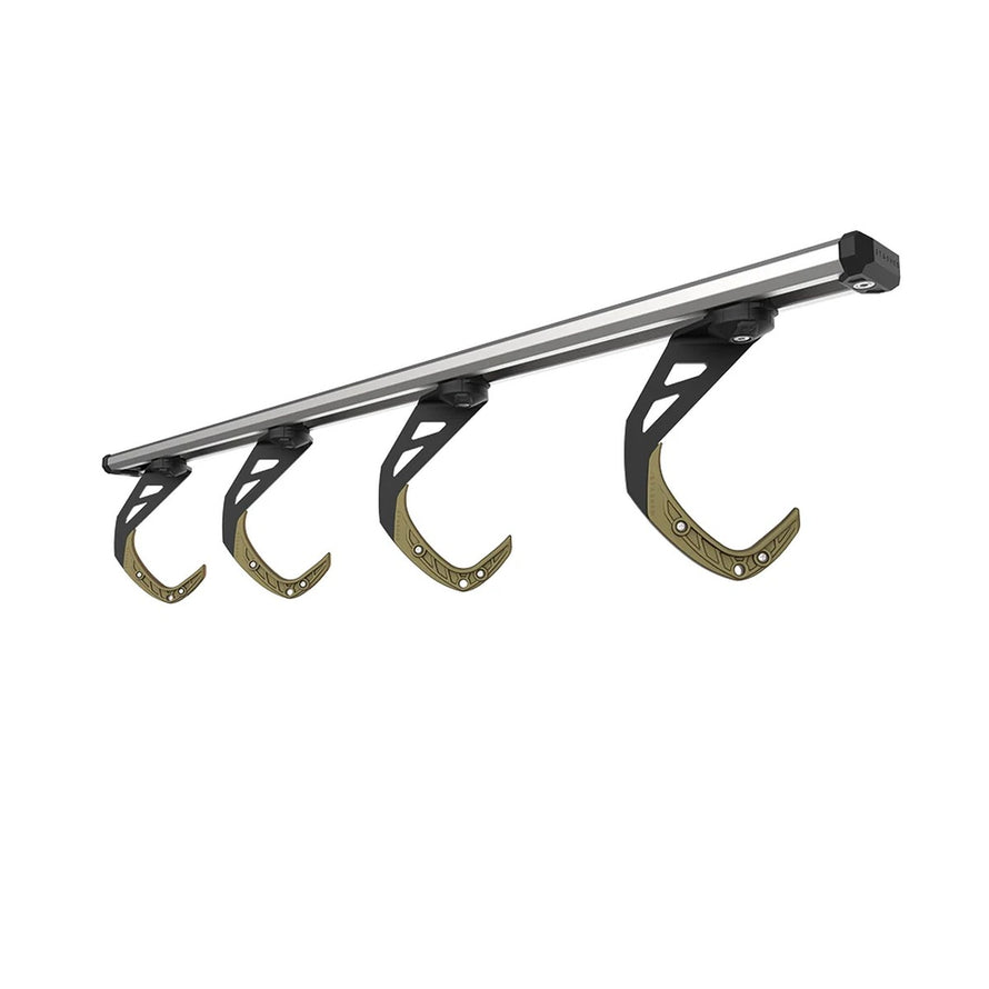 Support plafond Stashed LodeStar avec 4 crochets orientables à 45° pour rangement efficace des roues de vélo