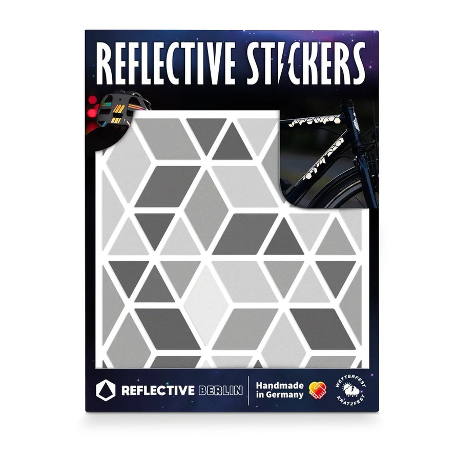 Stickers reflechissants motifs 3D pour velo et casque Reflective Berlin modele securite et design unique