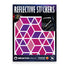 Stickers reflechissants motifs hexagones violets pour velo et casque Reflective Berlin modele securite et style