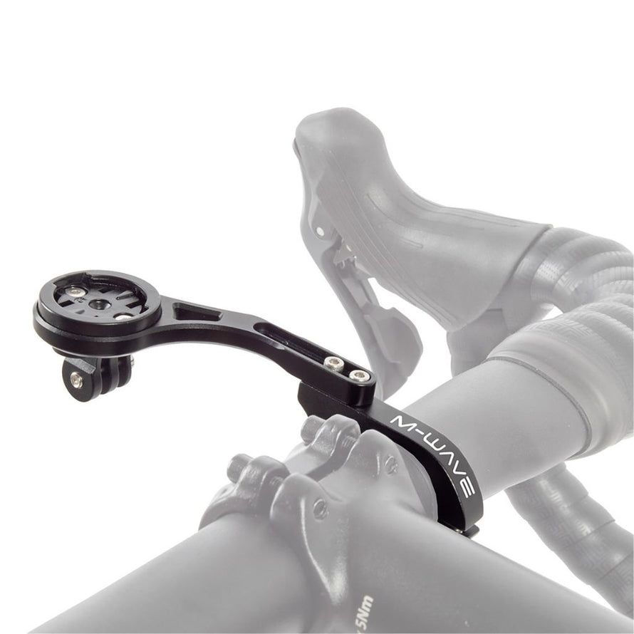 Support de compteur vélo GPS avec bras réglable et collier de fixation sur guidon M-Wave