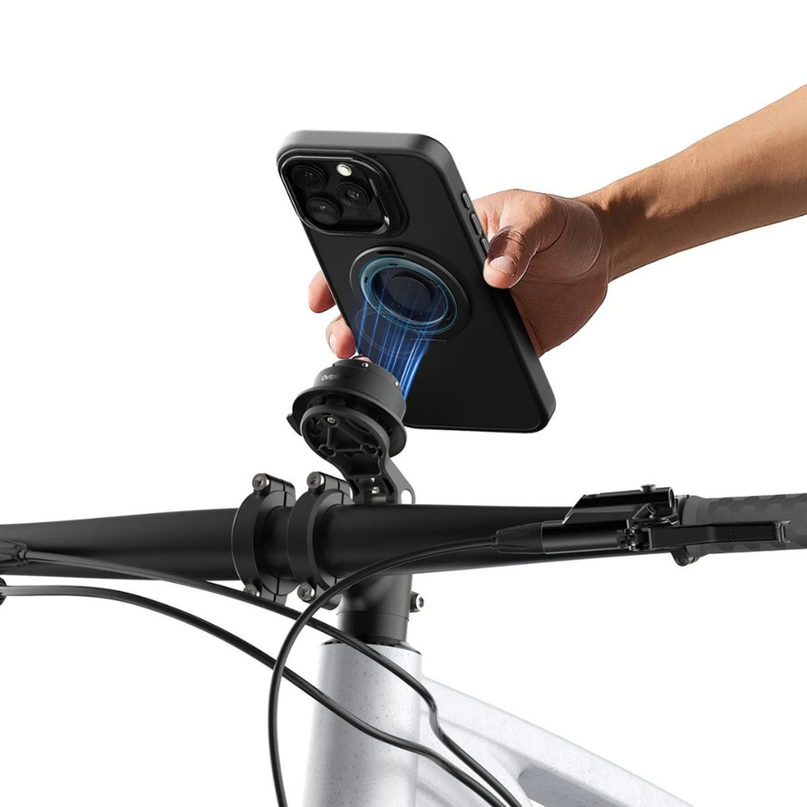 Support téléphone potence vélo Outplorer à fixation magnétique et verrou de sécurité